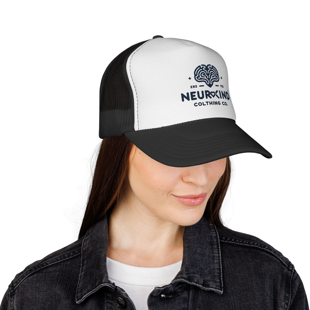 NeuroKind Trucker Hat — Vintage Brain Logo Mesh Cap